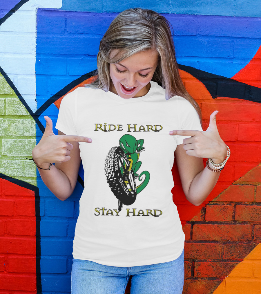 Sobe Chameleon Ride Hard Stay Hard Mountain Biking Tire Concept T-Shirt