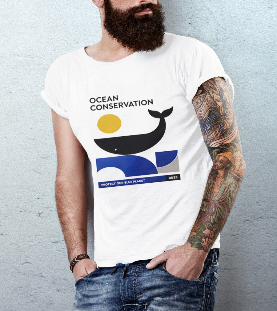 Ocean Conservation Whale Graphic Protect Our Blue Planet T-Shirt