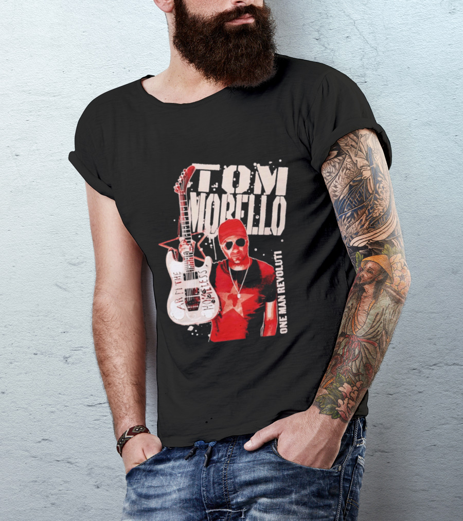 Tom Morello Arm The Homeless Guitar One Man Revolution Red Star T-Shirt