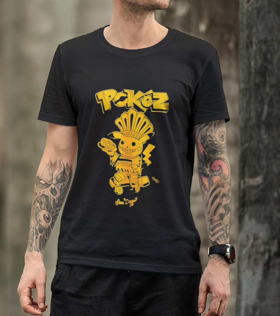 Pikachu Pokez San Diego Skateboard Taco Fun T-Shirt