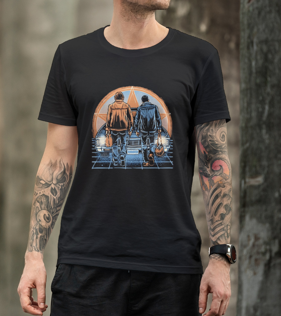 Sam And Dean Winchester Impala Star Supernatural T-Shirt