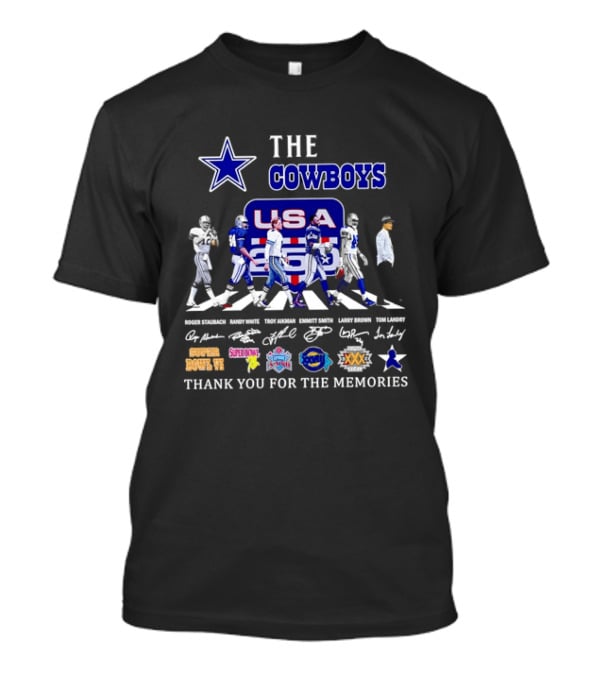 The Dallas Cowboys USA Abbey Road Super Bowl Thank You For The Memories T-Shirt