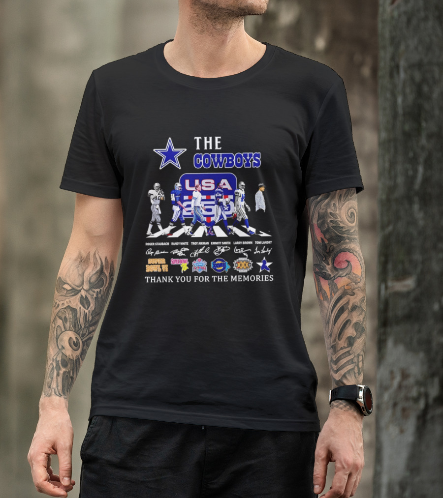 The Dallas Cowboys USA Abbey Road Super Bowl Thank You For The Memories T-Shirt