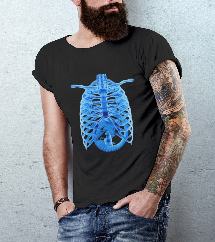 Alien Chestburster X Ray Rib Cage Black T-Shirt