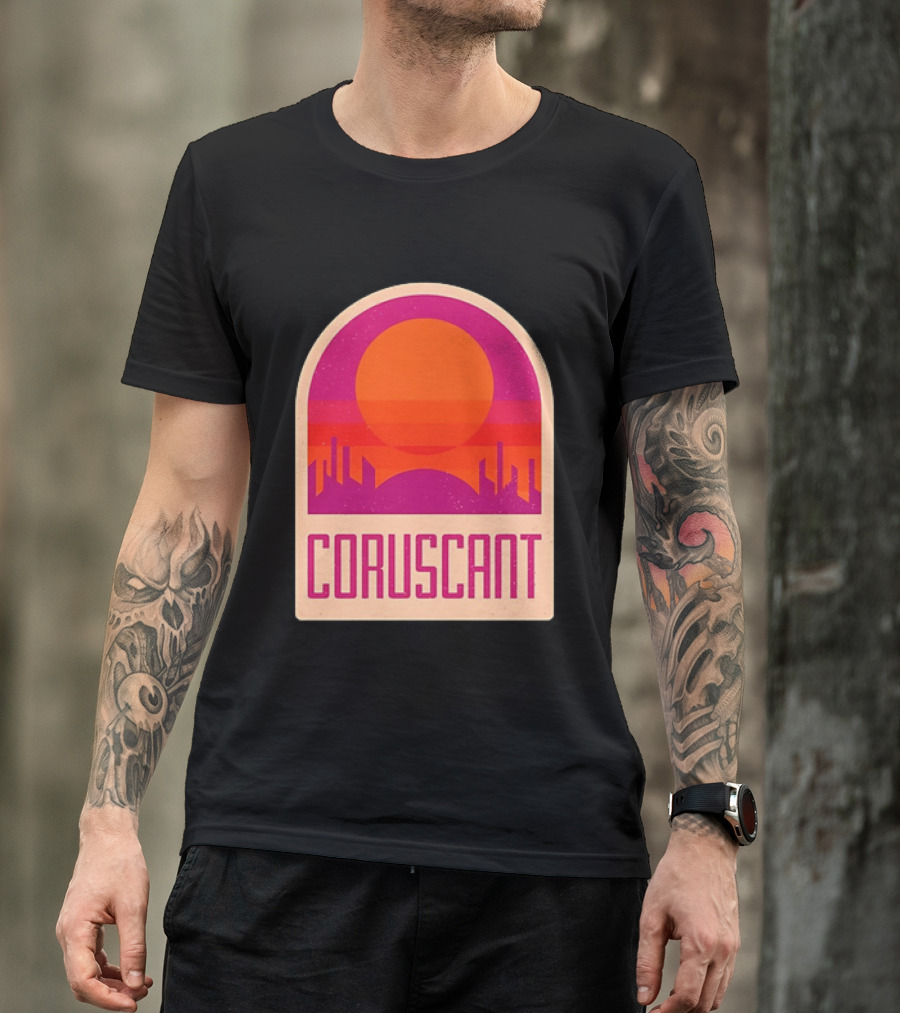 Coruscant Cityscape Star Wars Sci Fi Sunset Scene T-Shirt