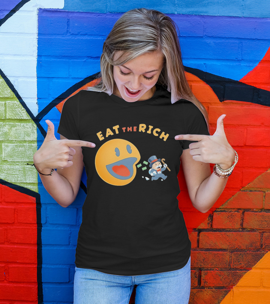 Eat The Rich Monopoly Man Pac Man Capitalism T-Shirt