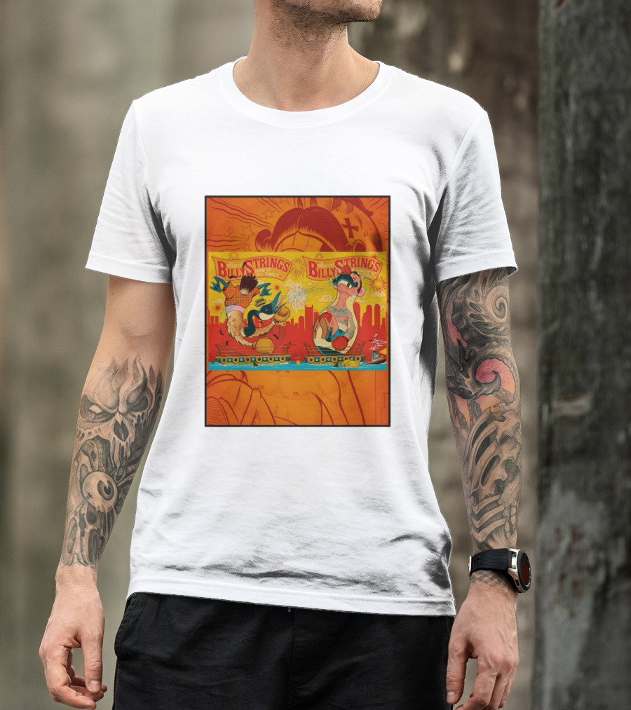 Billy Strings Greatest Show Of All Time Boxing Panels Playful Cartoon T-Shirt