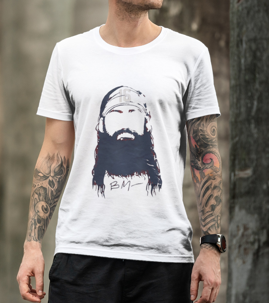 Brandon Marsh 16 Philadelphia Phillies Beard Silhouette BM Cap T-Shirt