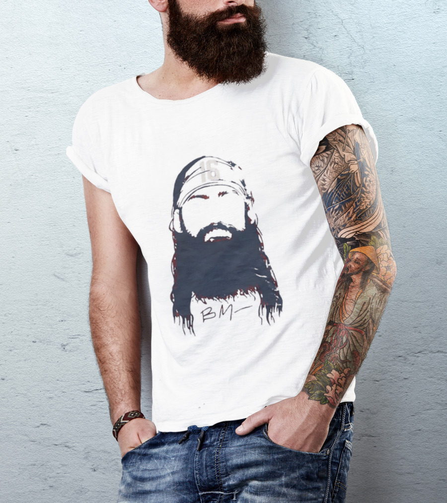Brandon Marsh 16 Philadelphia Phillies Beard Silhouette BM Cap T-Shirt