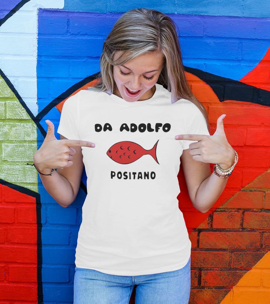 Da Adolfo Positano Red Fish Iconic Italy Amalfi Coast T-Shirt