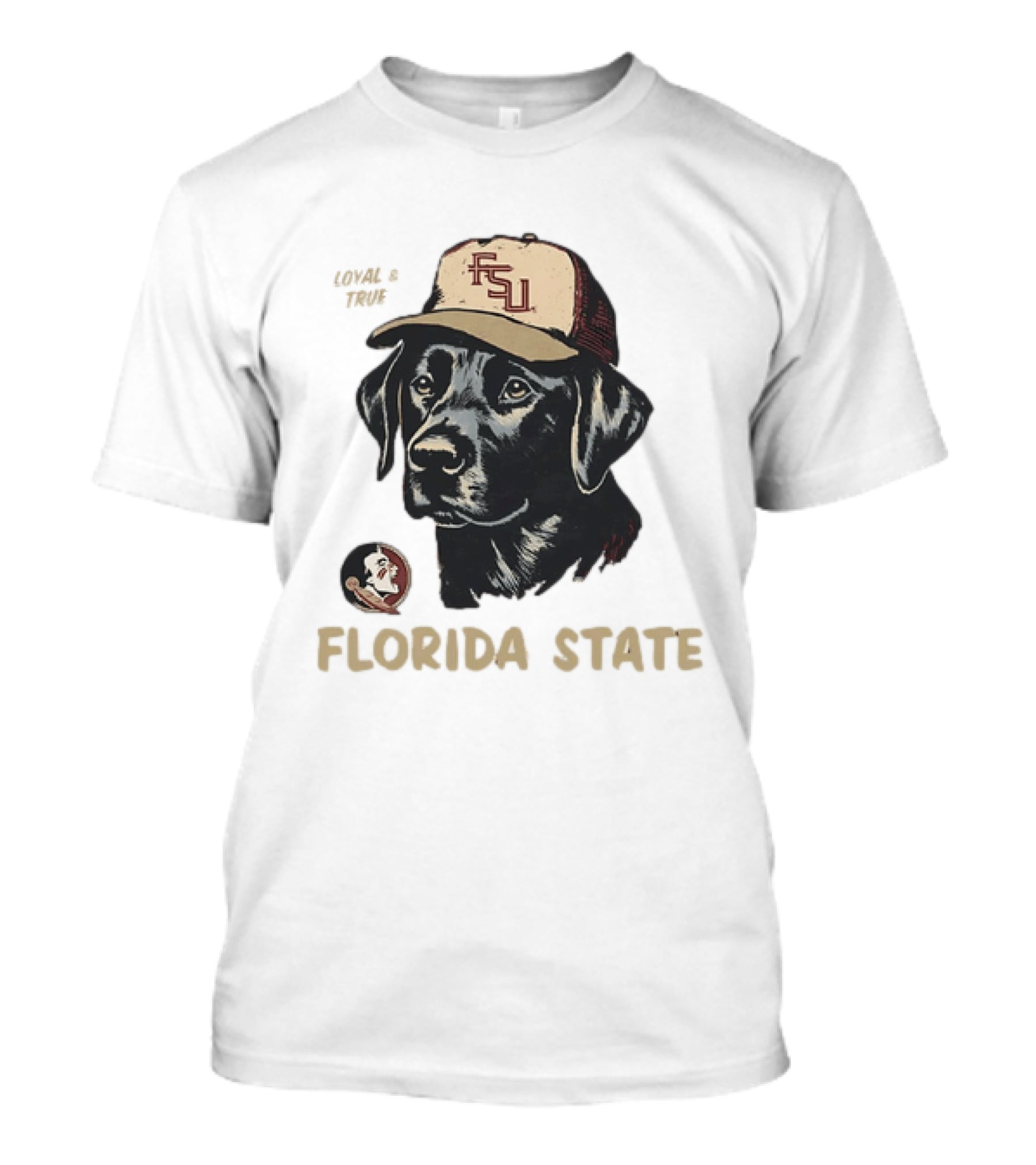 Florida State Loyal And True Labrador Retriever FSU Hat Fan Gear T-Shirt