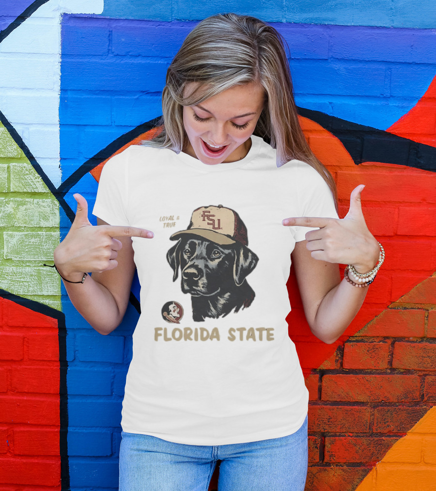 Florida State Loyal And True Labrador Retriever FSU Hat Fan Gear T-Shirt