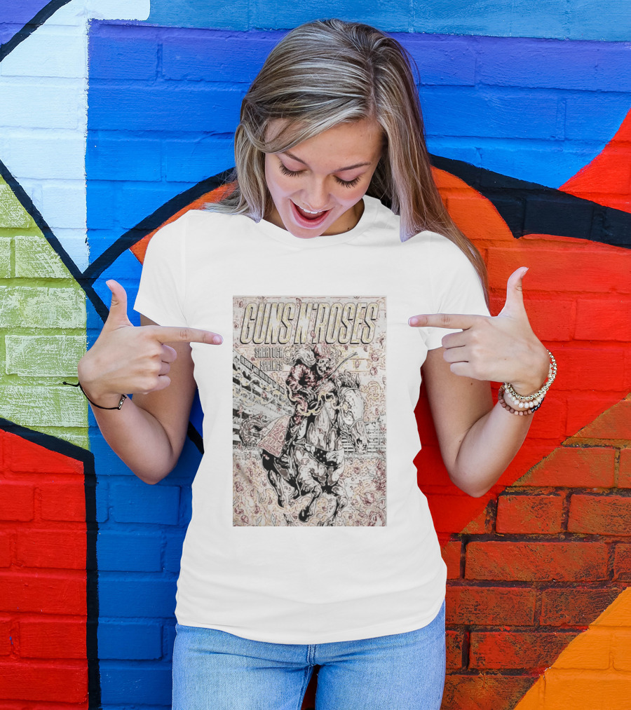 Guns N' Roses Saratoga Springs July 26 Skeleton Horse Rider T-Shirt