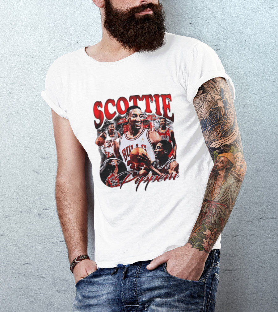 Scottie Pippen Chicago Bulls Basketball Legend 33 T-Shirt