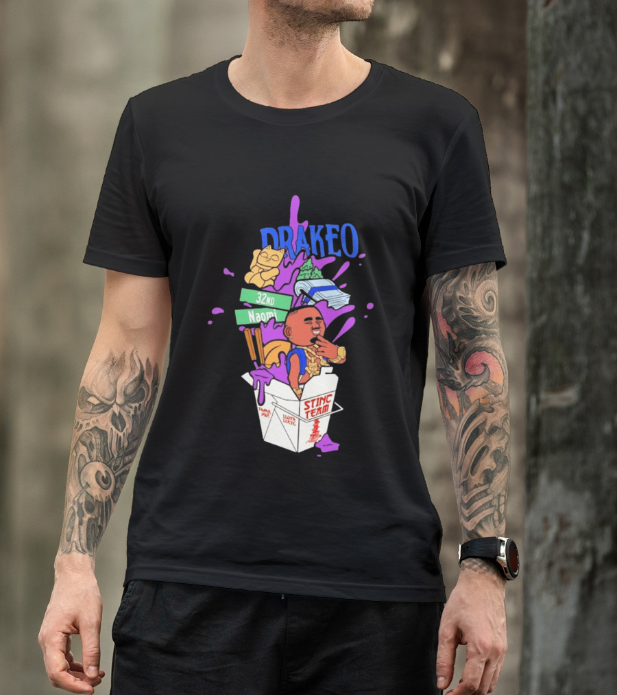 Drakeo The Ruler Stinc Team 32nd Naomi Lucky Cat And Chopsticks T-Shirt