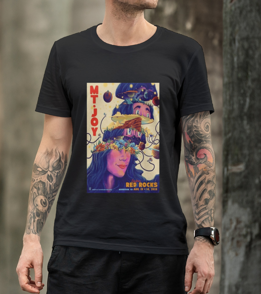Mt. Joy Live Red Rocks Amphitheatre Morrison CO Aug 13 14 2026 Cosmic Landscape T-Shirt