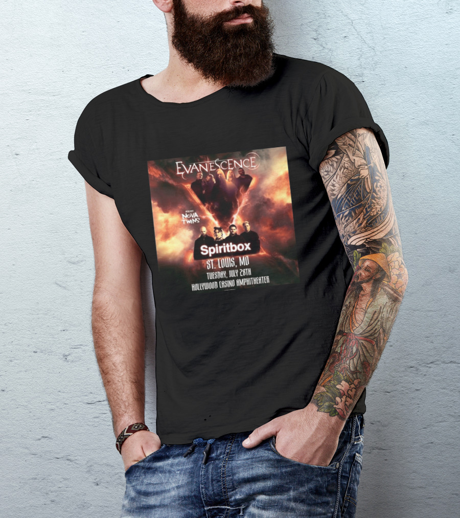 Evanescence Nova Twins Spiritbox Concert St. Louis MO July 28 Hollywood Casino Amphitheater T-Shirt
