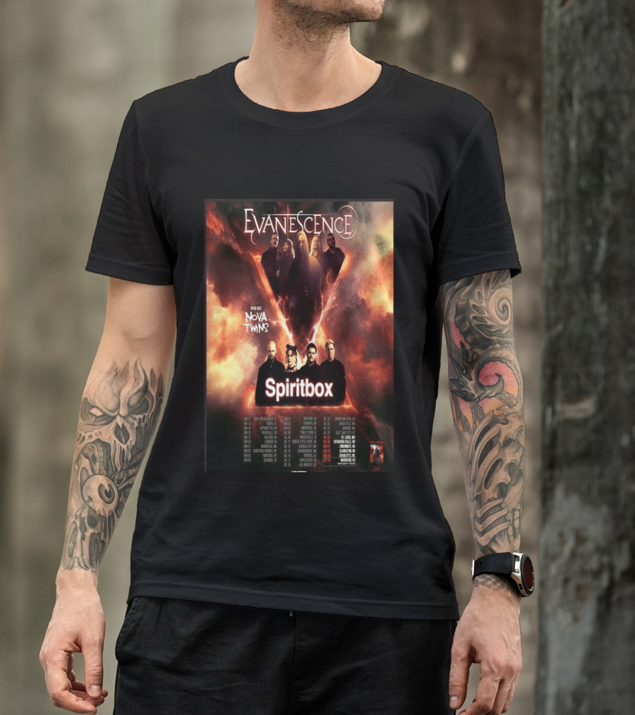 Evanescence US Tour 2026 Featuring Nova Twins And Spiritbox T-Shirt