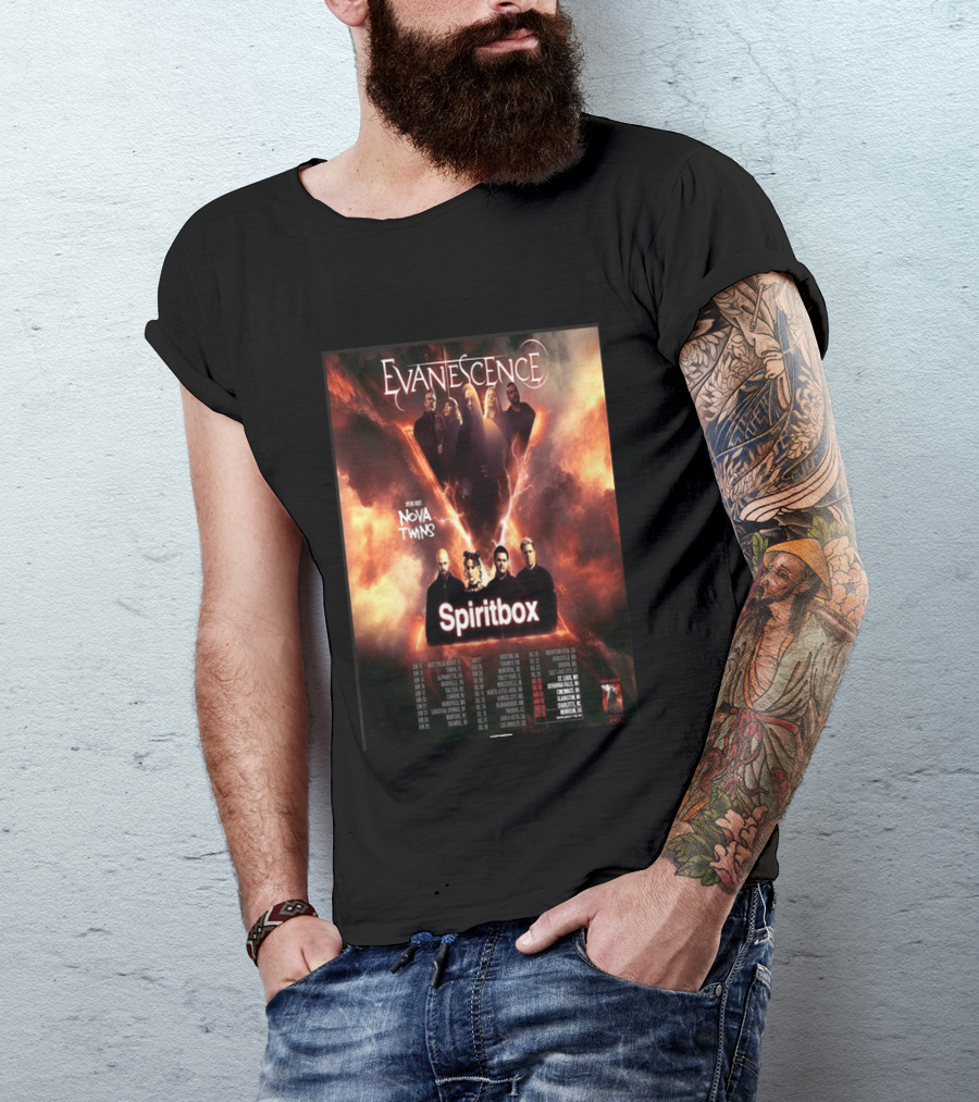 Evanescence US Tour 2026 Featuring Nova Twins And Spiritbox T-Shirt