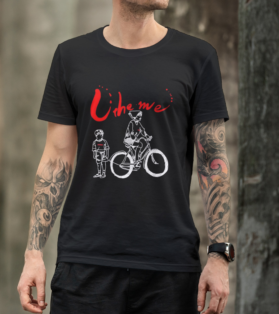 Utheme Rider And Standing Boy Cycling Sport Scene T-Shirt