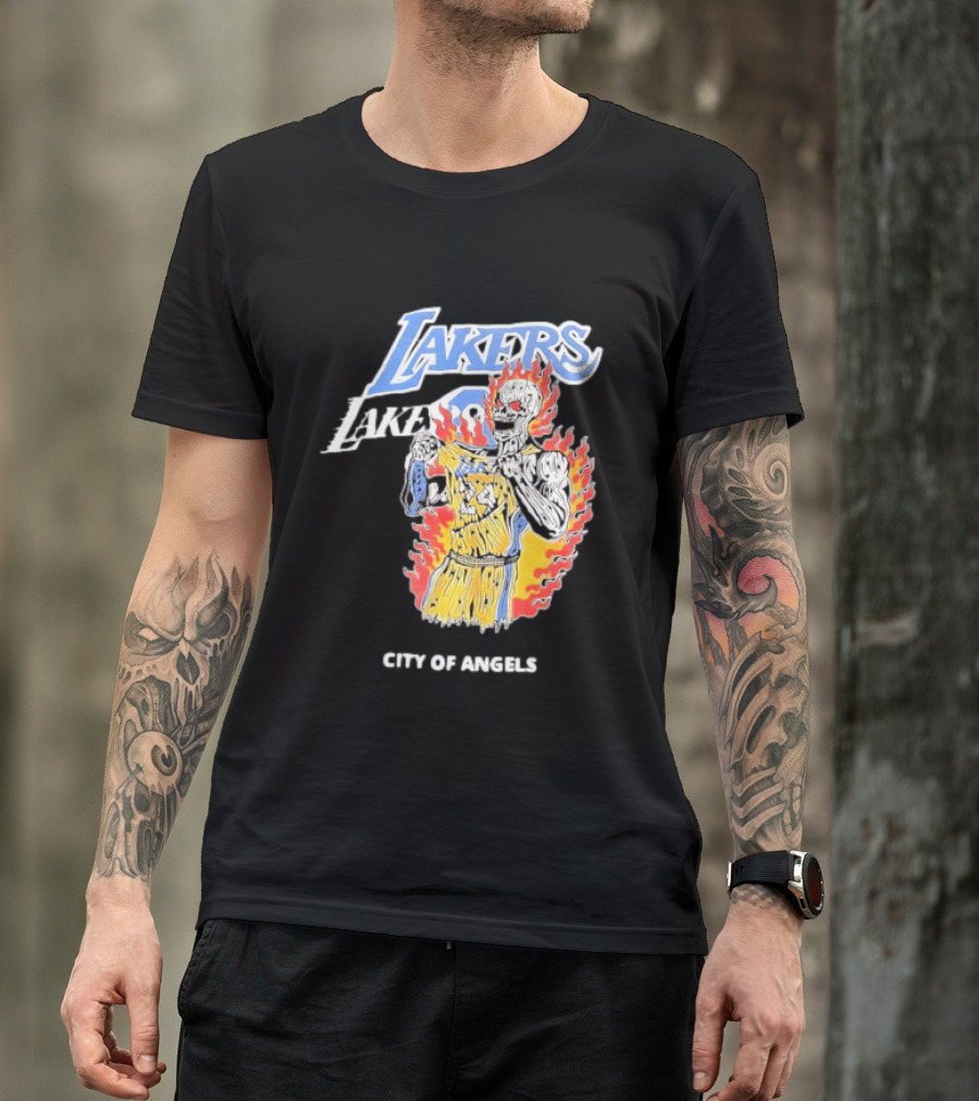 Los Angeles Lakers City Of Angels 24 Kobe Bryant Basketball T-Shirt
