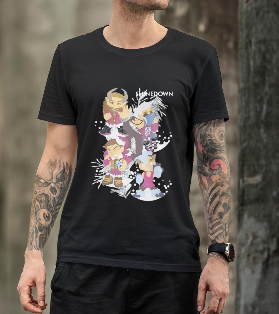Shinedown Chibi Band Members Holiday Christmas Decor T-Shirt