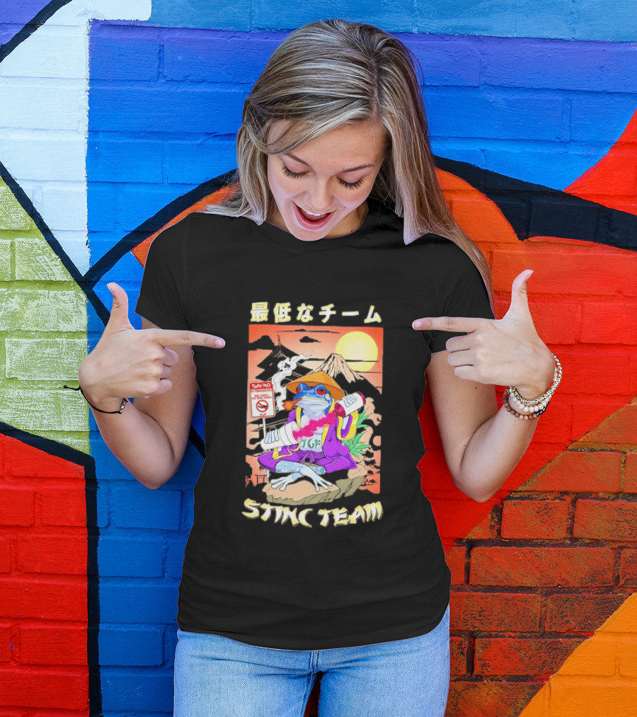 Stinc Team TGF Frog Smoking Japanese T-Shirt
