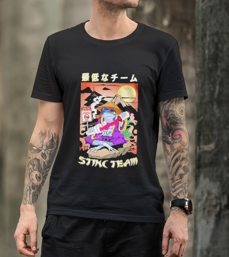 Stinc Team TGF Frog Smoking Japanese T-Shirt