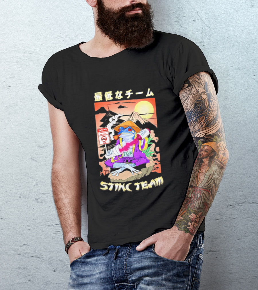 Stinc Team TGF Frog Smoking Japanese T-Shirt