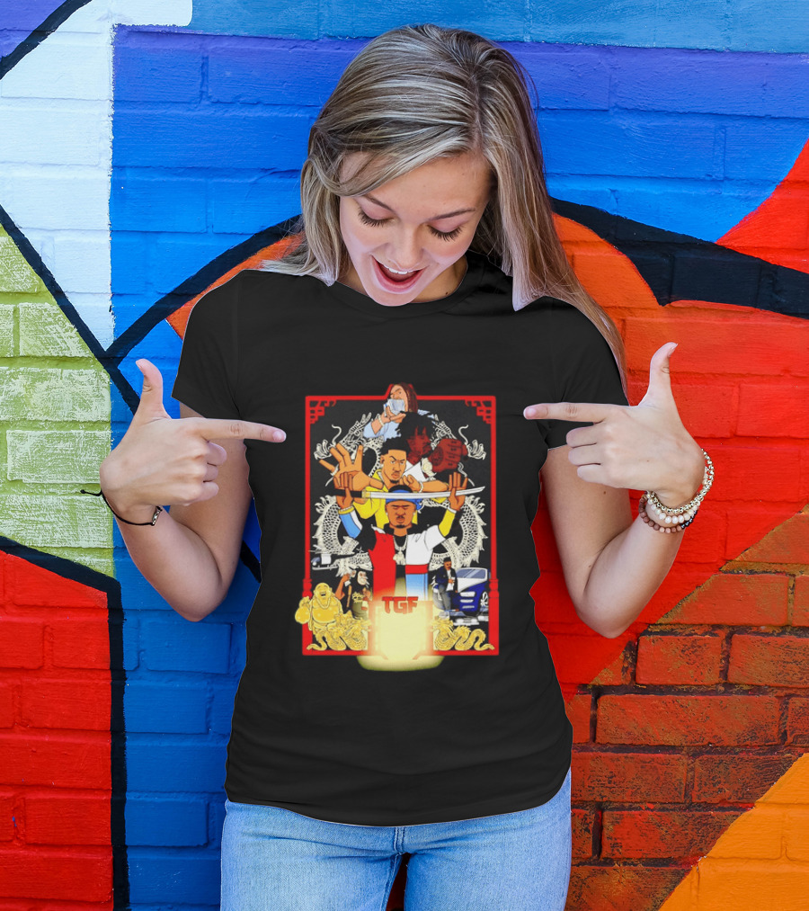 TGF Stinc Team Collage Streetwear Urban Dragons And Cars T-Shirt