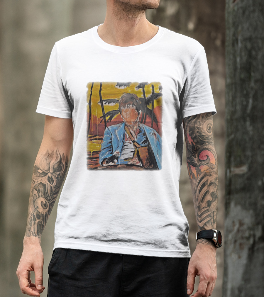 Al Pacino Tony Montana Scarface Oil Painting T-Shirt
