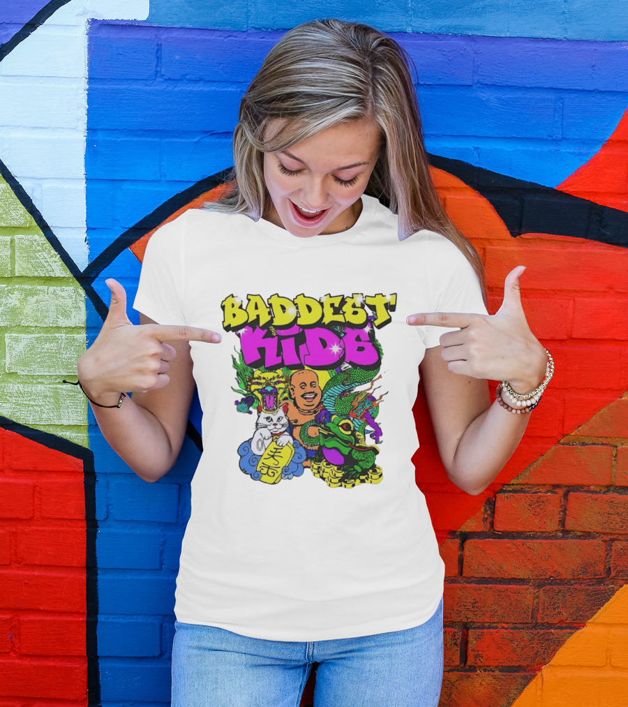 Baddest Kids Buddha Dragon Cat Frog T-Shirt
