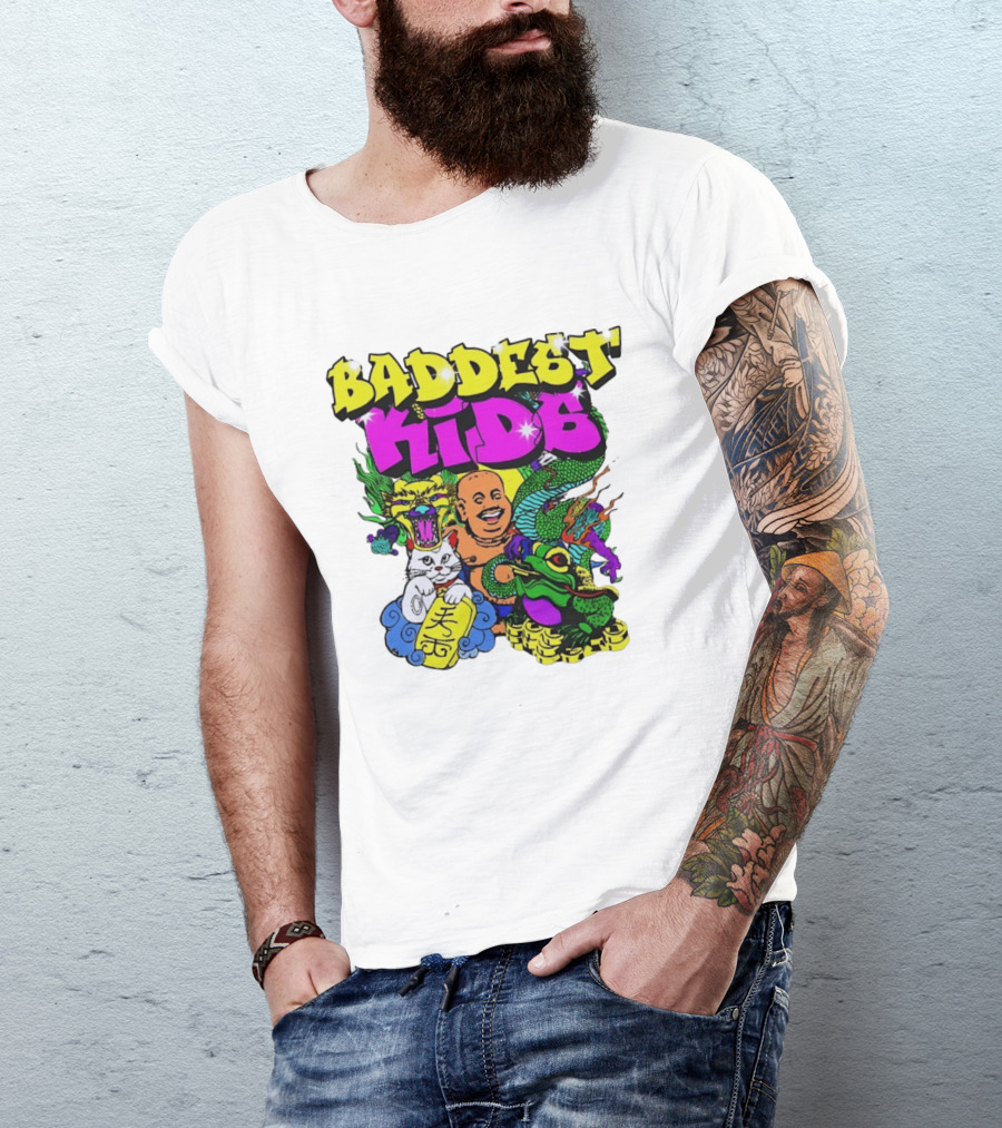 Baddest Kids Buddha Dragon Cat Frog T-Shirt