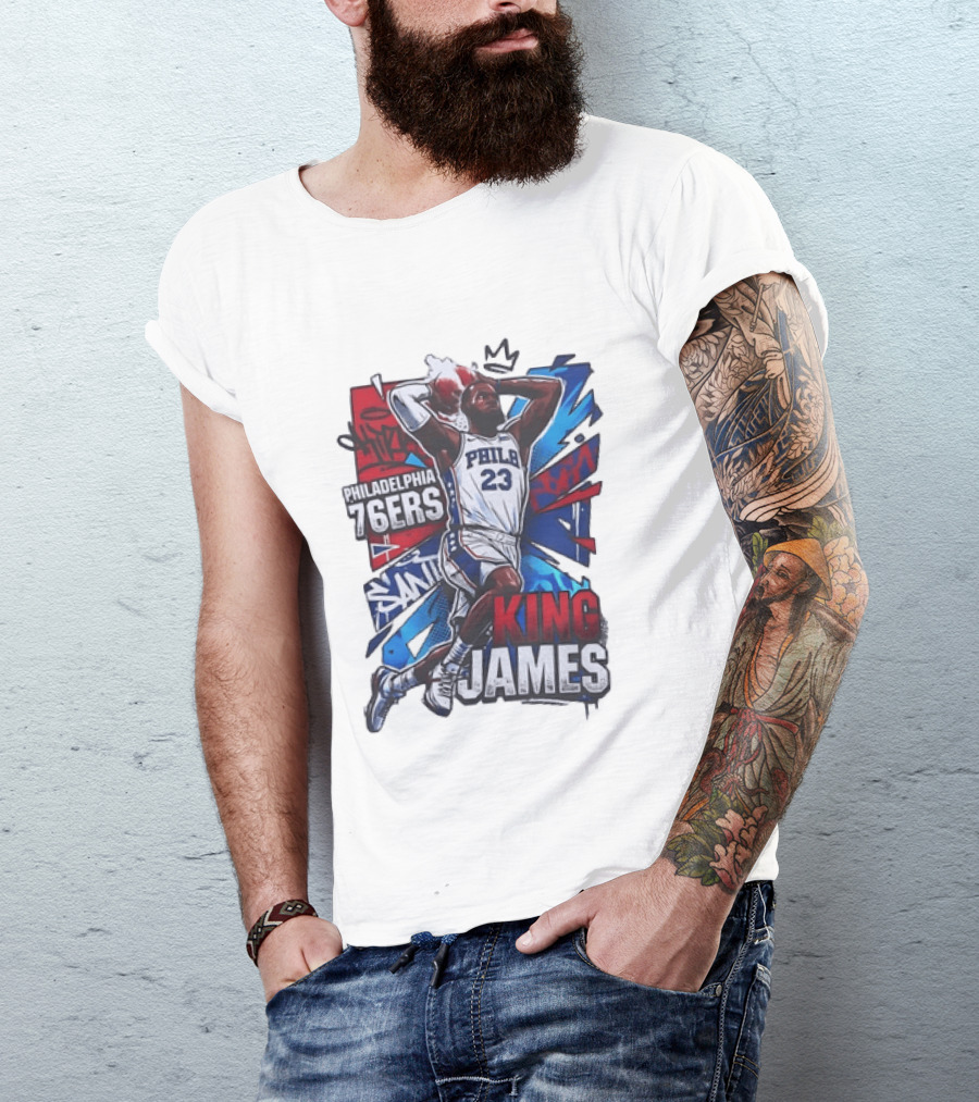 Philadelphia 76ers King James 23 Basketball Dynamic Dunk T-Shirt