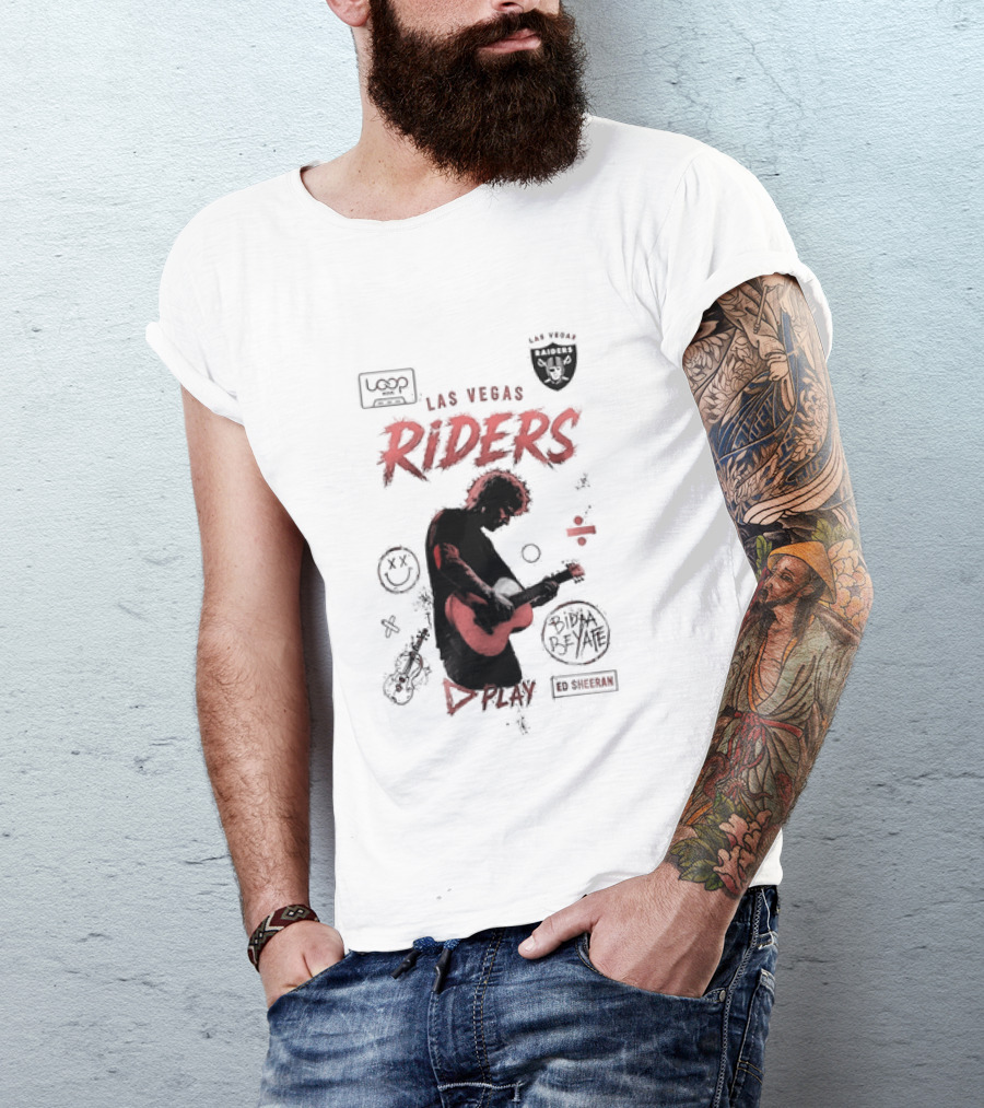 Las Vegas Riders Ed Sheeran Raiders Collage T-Shirt