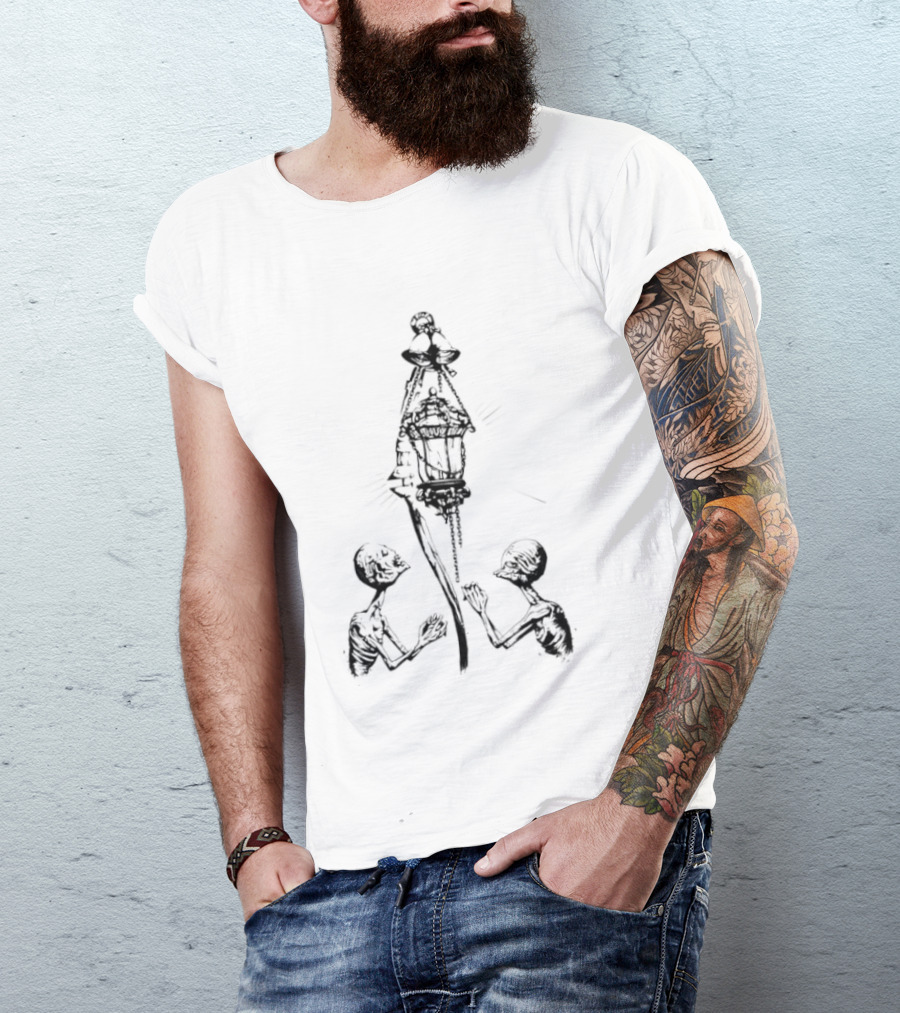 Elden Ring Lanternbearer Prisoner Soul Shrine Dark Fantasy Nightmarish Scene T-Shirt
