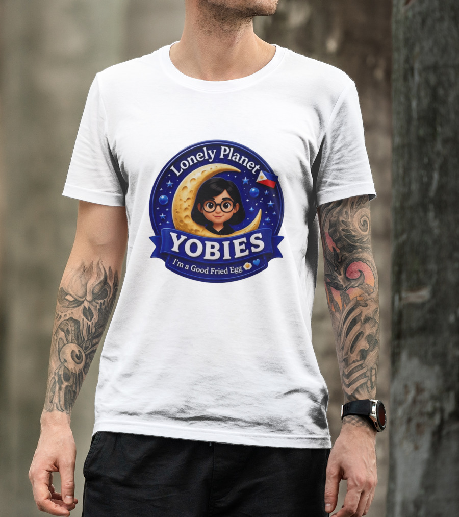 Lonely Planet Yobies I'm A Good Fried Egg Moon And Stars T-Shirt