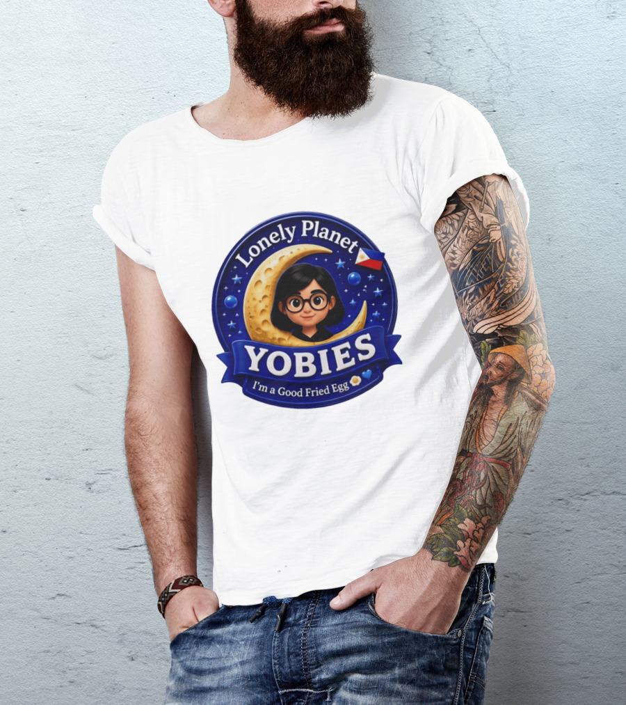 Lonely Planet Yobies I'm A Good Fried Egg Moon And Stars T-Shirt