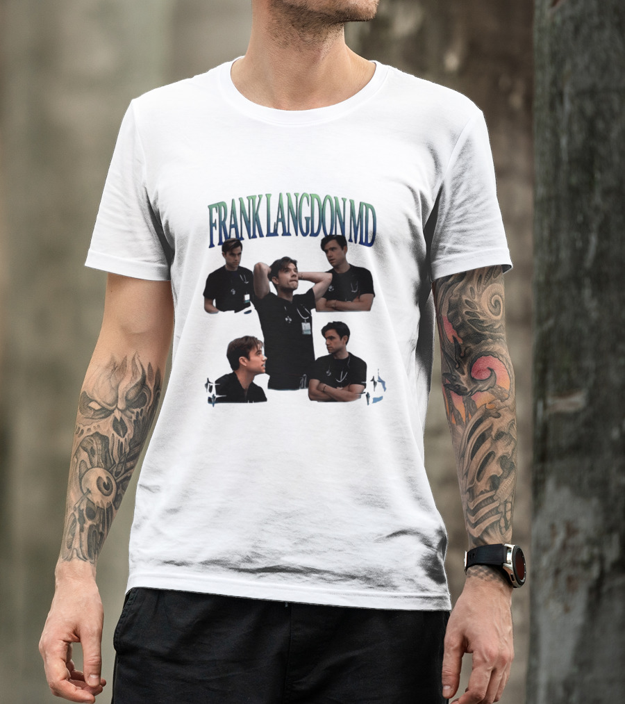 FRANK LANGDON MD Doctor Medical TV Show Character Stethoscope And ID T-Shirt