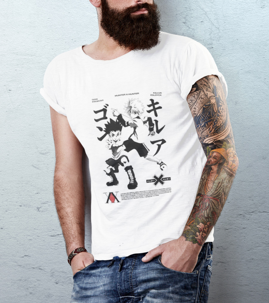 Gon Freecss Killua Zoldyck Hunter X Hunter Japanese Text Adventure Duo T-Shirt