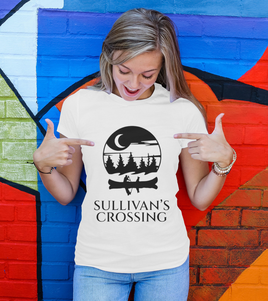 Sullivan's Crossing Canoe Moon Scene Nature Adventure T-Shirt