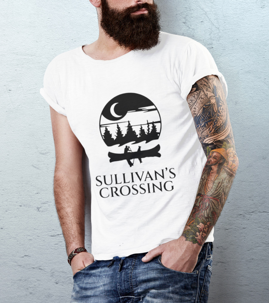 Sullivan's Crossing Canoe Moon Scene Nature Adventure T-Shirt