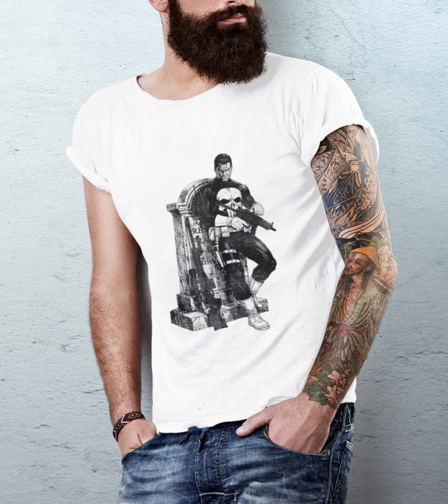 Frank Castle Gravestone Rest Of Loved Ones Marvel Comics The Punisher T-Shirt