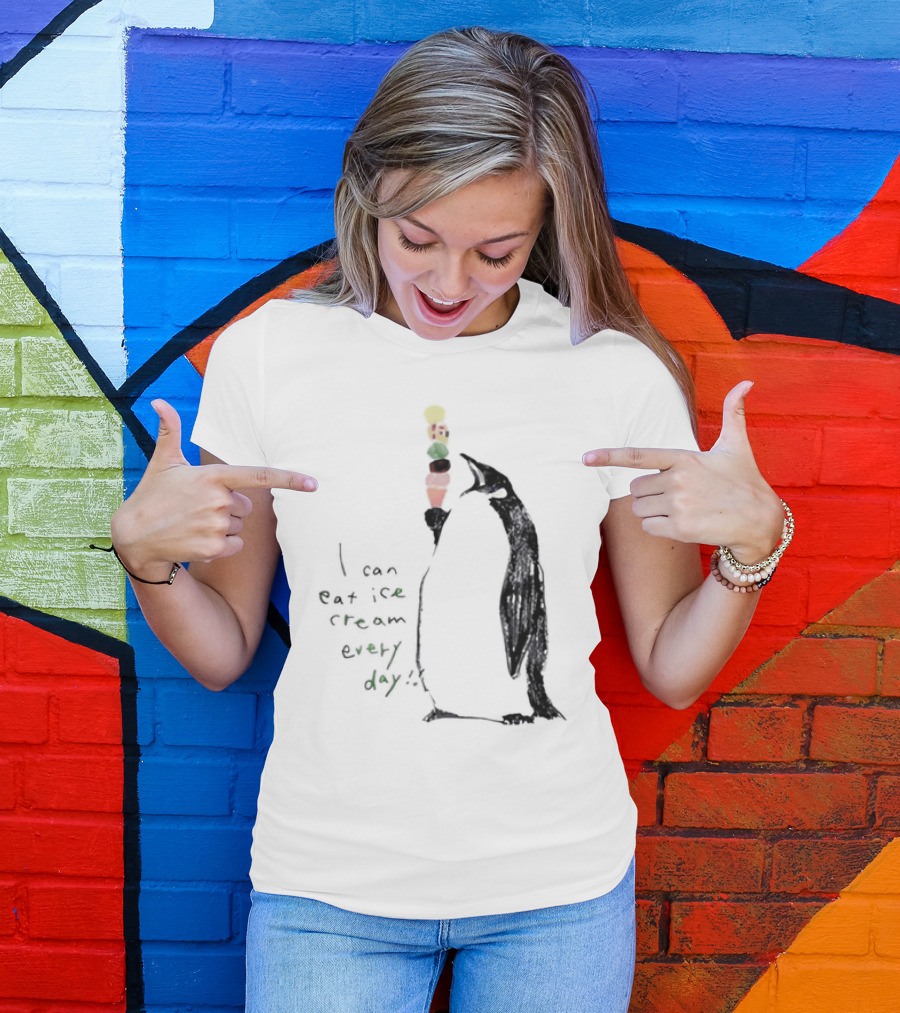 Penguin Eating Ice Cream I Can Eat Ice Cream Every Day T-Shirt