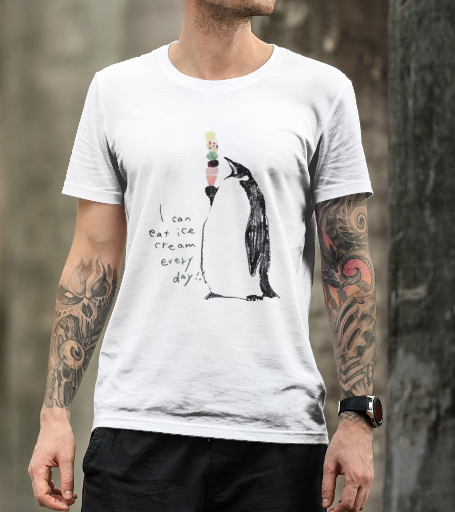 Penguin Eating Ice Cream I Can Eat Ice Cream Every Day T-Shirt