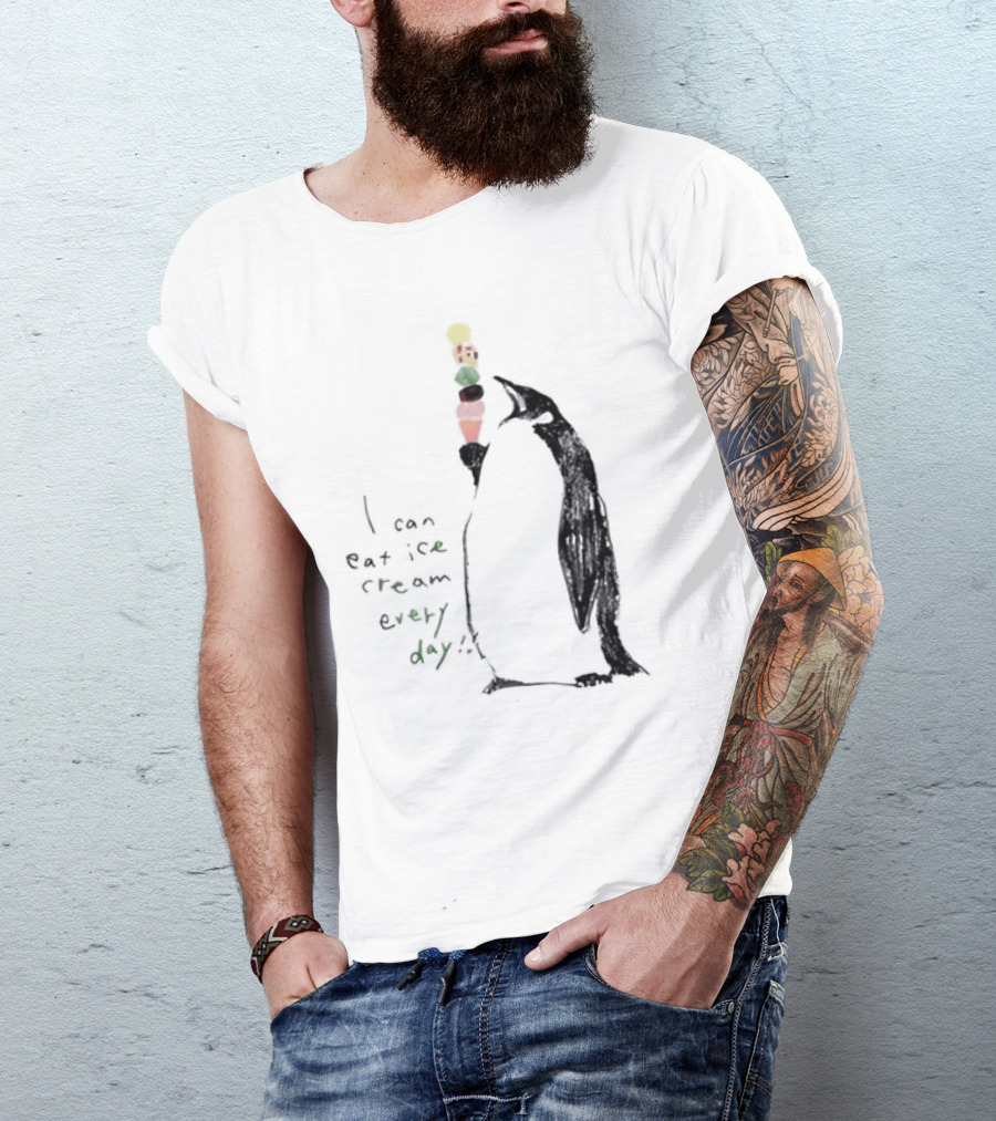 Penguin Eating Ice Cream I Can Eat Ice Cream Every Day T-Shirt