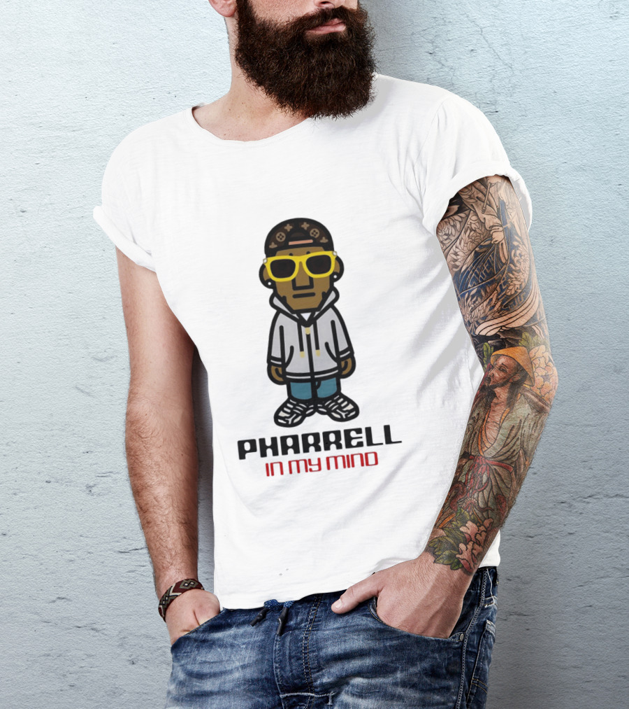 Pharrell In My Mind Cartoon Style Yellow Glasses T-Shirt