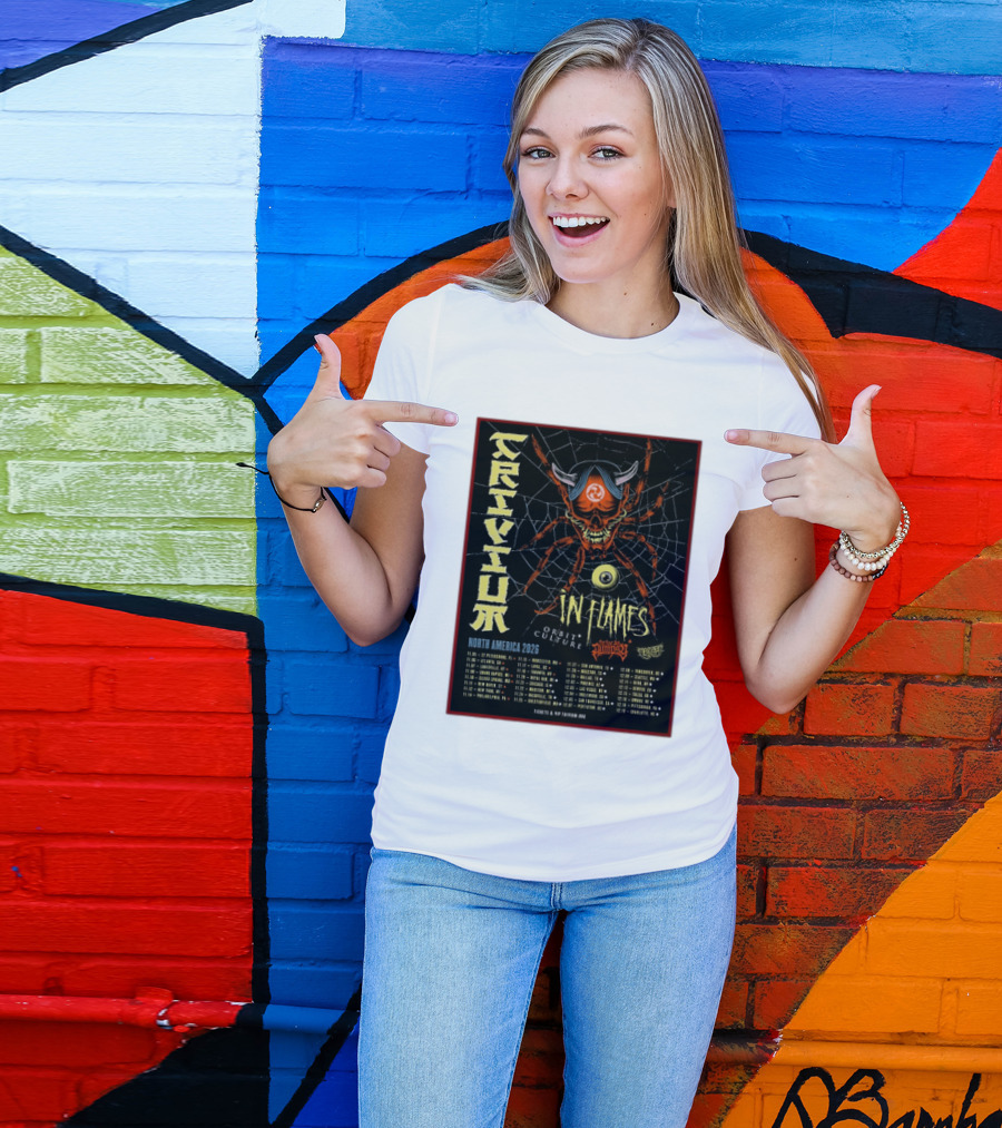 Trivium In Flames Orbit Culture Fit For An Autopsy North America 2026 Tour Dates And Locations T-Shirt