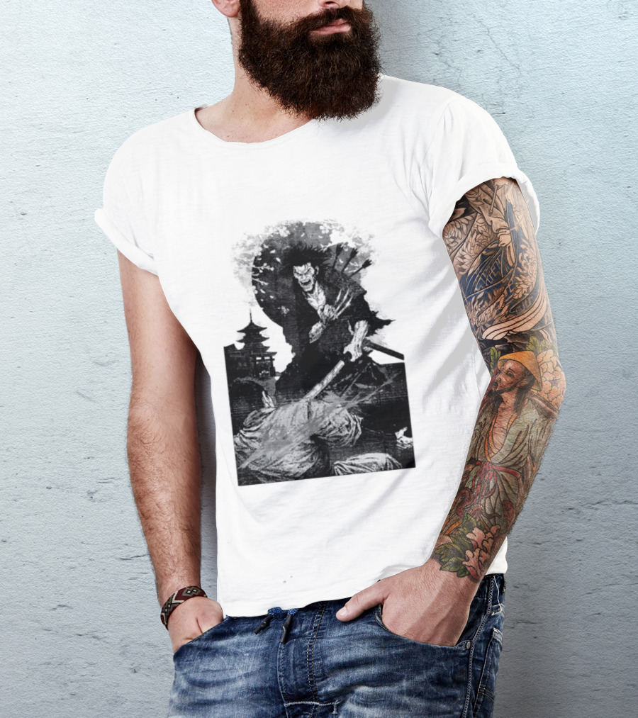 Wolverine Logan Marvel Comics Samurai Japan Sakura Cherry Blossoms Battling Warrior Scene T-Shirt