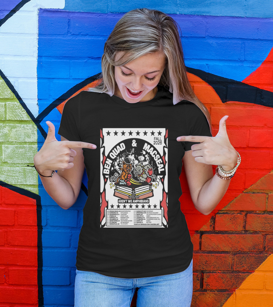 Ben Quad And Macseal Fall 2026 Tour Aren't We Amphibians Co Headliner T-Shirt